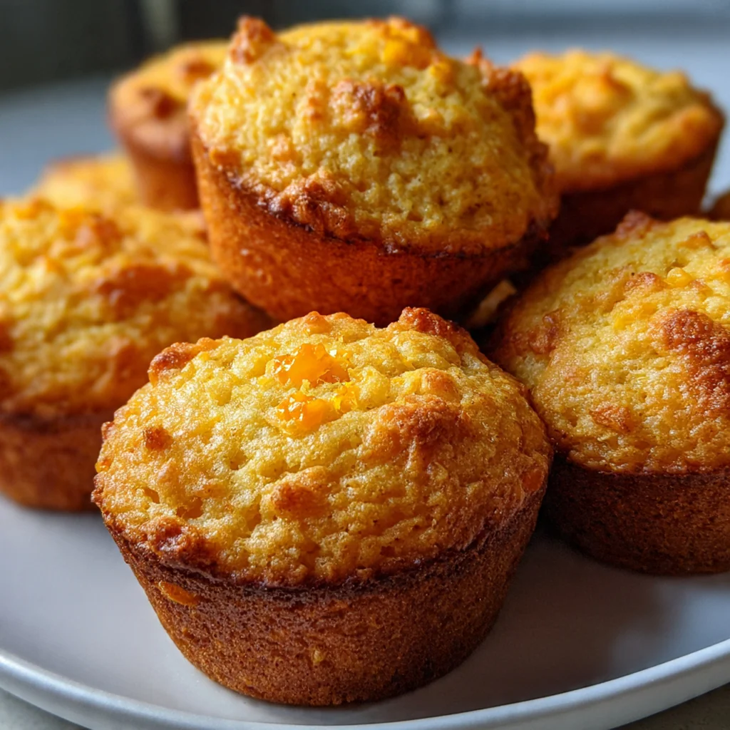 A fresh batch of golden brown Basic Corn Muffins cooling on a wire rack