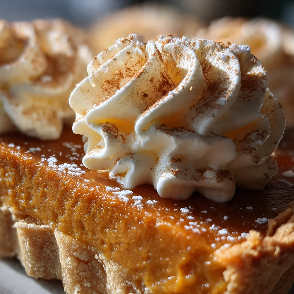 A whole classic pumpkin pie with a golden, flaky crimped crust sitting on a wire rack.