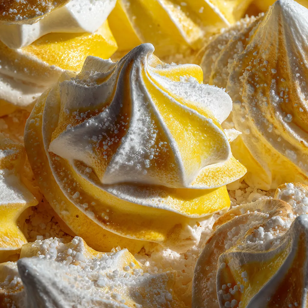 Freshly piped meringue kisses on a parchment-lined baking sheet before going into the oven.