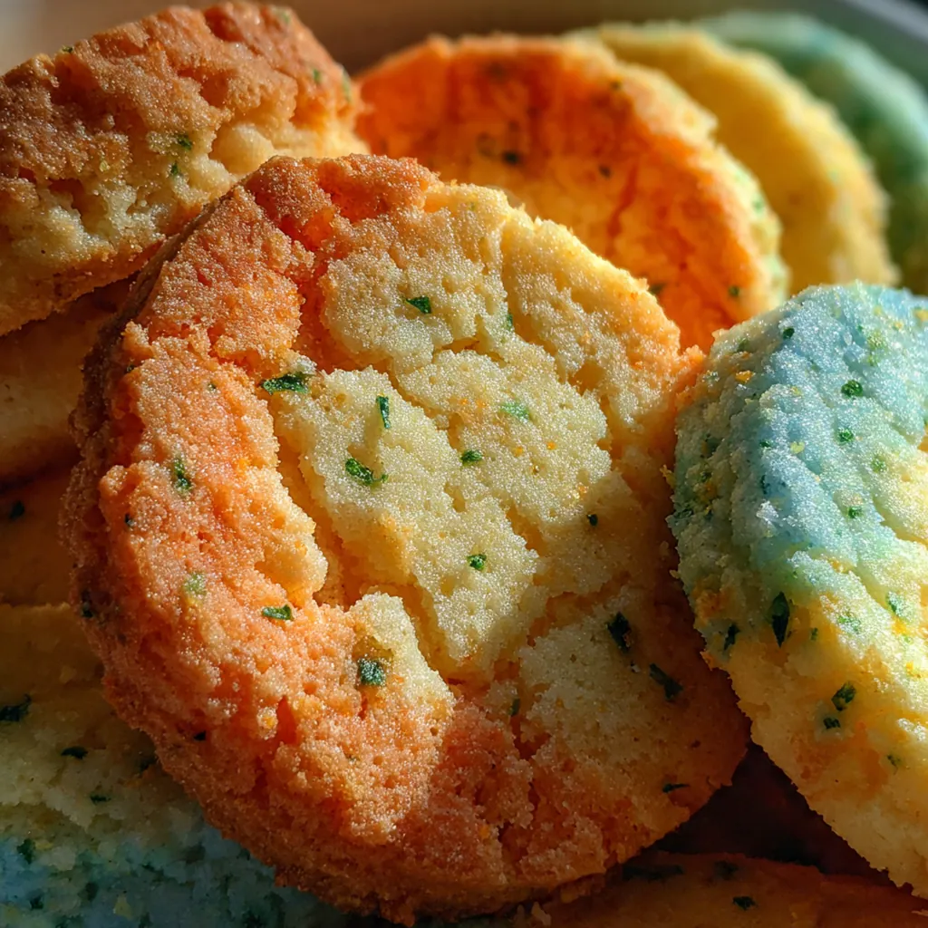 Close-up shot of a single buttery shortbread cookie showing its sandy, crumbly texture and fork marks.