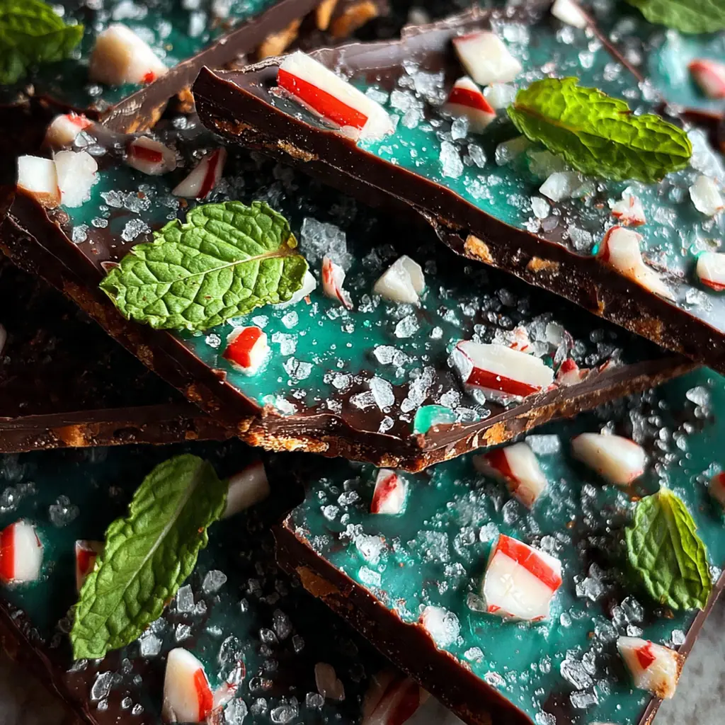 Festive glass jar filled with pieces of peppermint brittle ready for holiday gifting