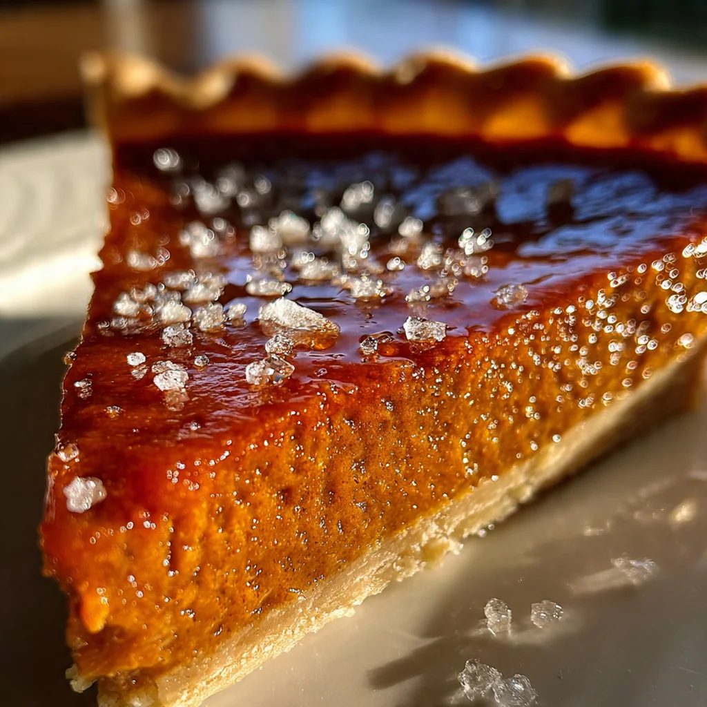 The whole, golden-brown baked Libby's pumpkin pie cooling on a rustic wire rack.