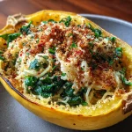 Cheesy Garlic Parmesan Spinach Spaghetti Squash