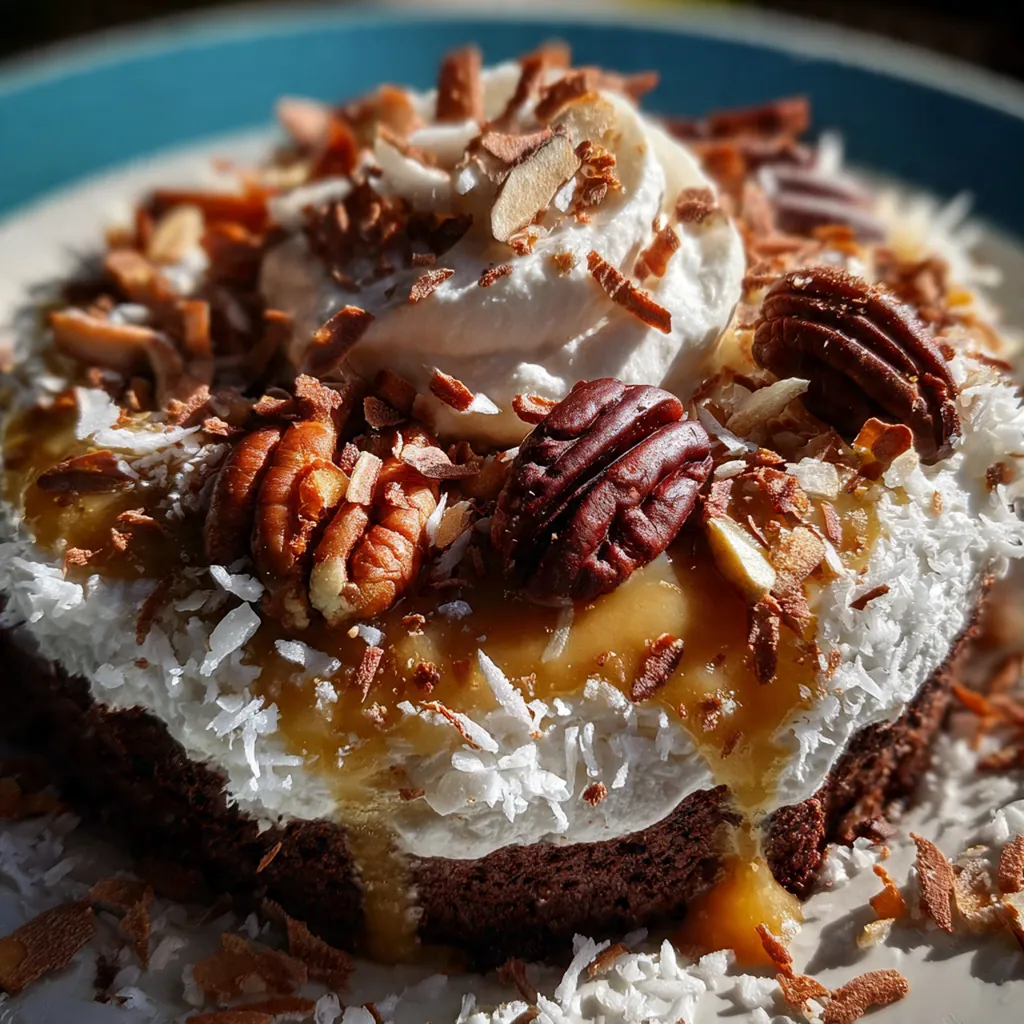 Heavenly German Chocolate Poke Cake