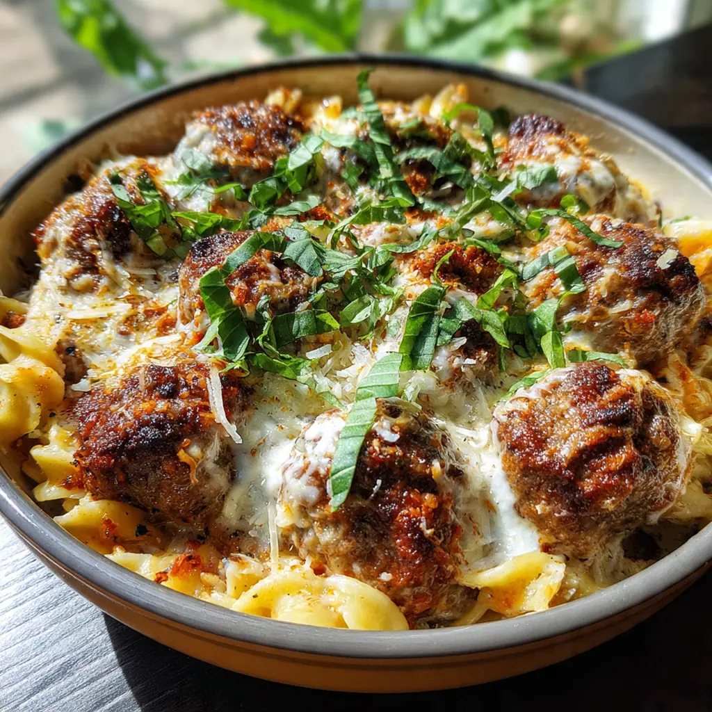 A family-style plate of the casserole garnished with fresh basil and extra Parmesan cheese