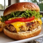 Cheddar Ranch Chicken Burgers