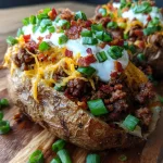 Loaded Baked Potato With Beef Bites