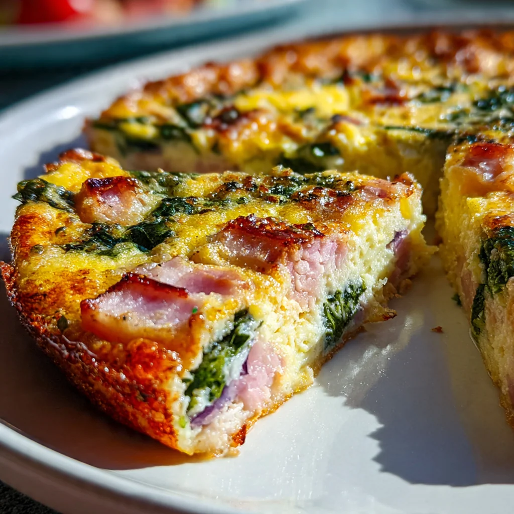 Ham Cheese Crustless Quiche