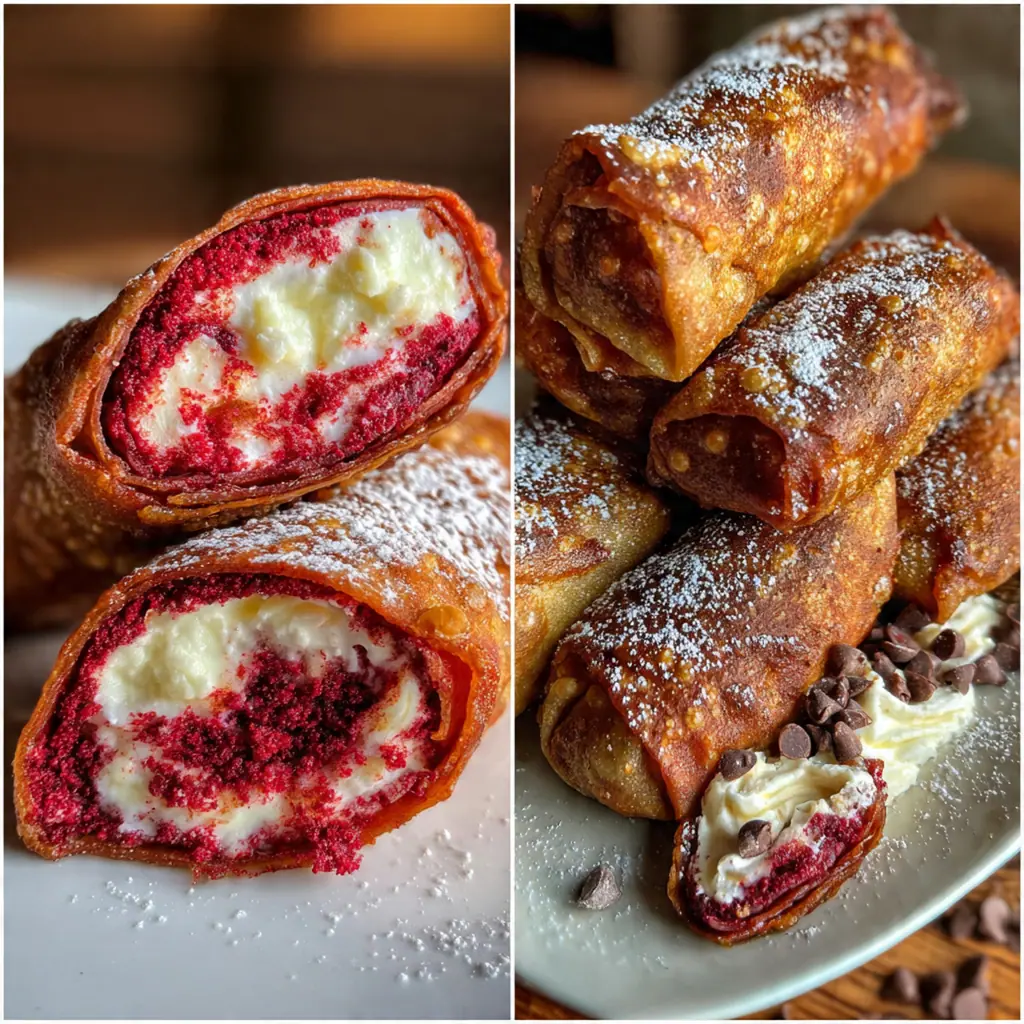 Red Velvet Cheesecake Egg Rolls